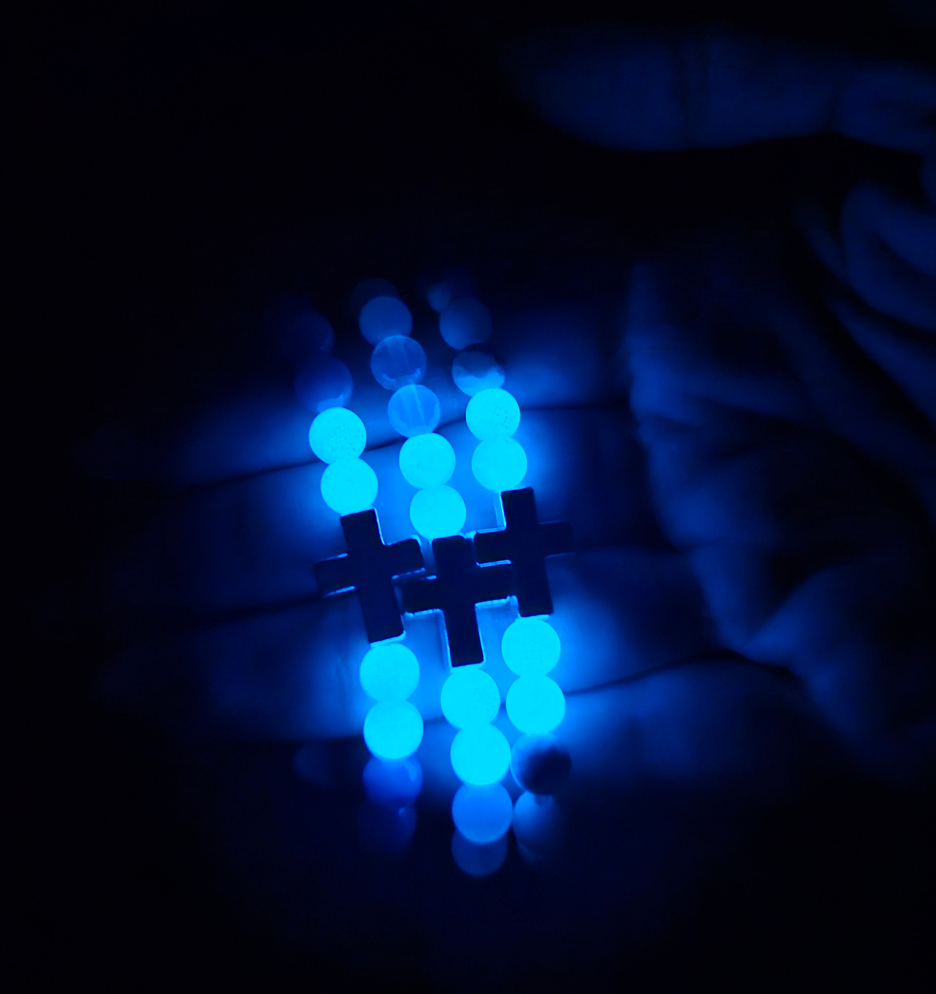 Pink Rose Quartz Gemstone Cross Bracelet