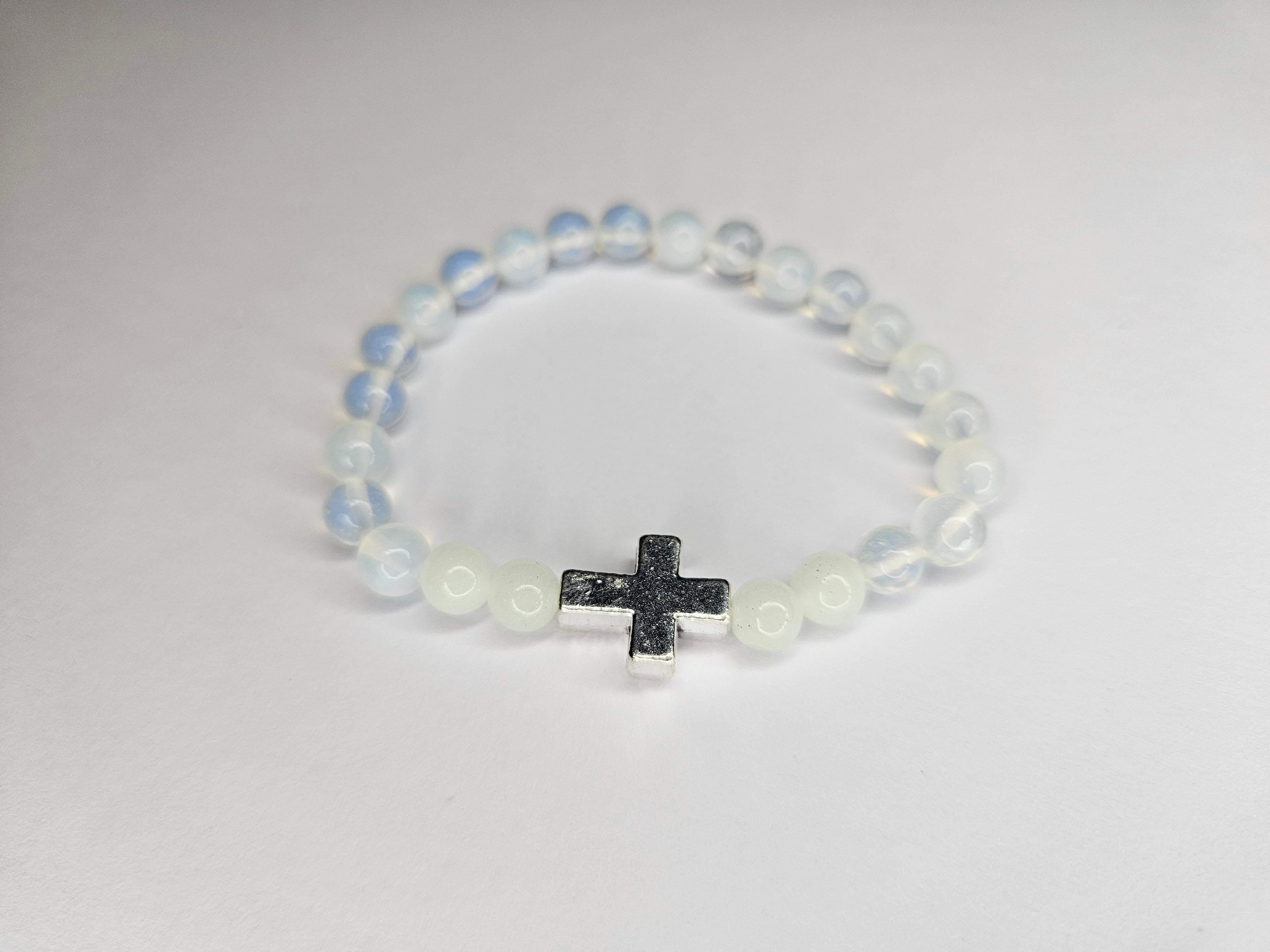 Opalite Gemstone Cross Bracelet